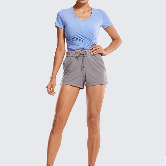 CRZ YOGA Women's Stretch Sports Travel Shorts - Picture 2 of 6